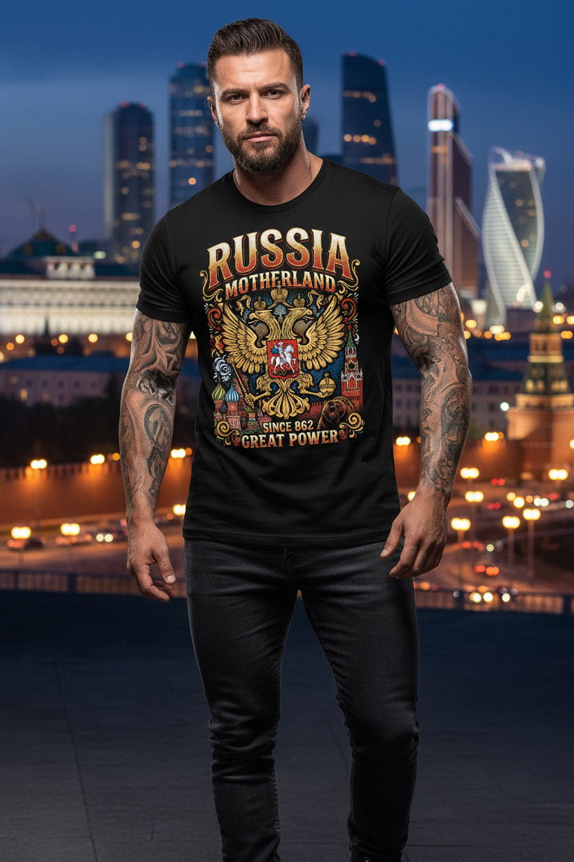 Принт Россия на футболку Принт Россия на футболку